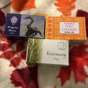 Assorted Scented Soaps - Dragon's Blood, Nag Champa, Rosemary
